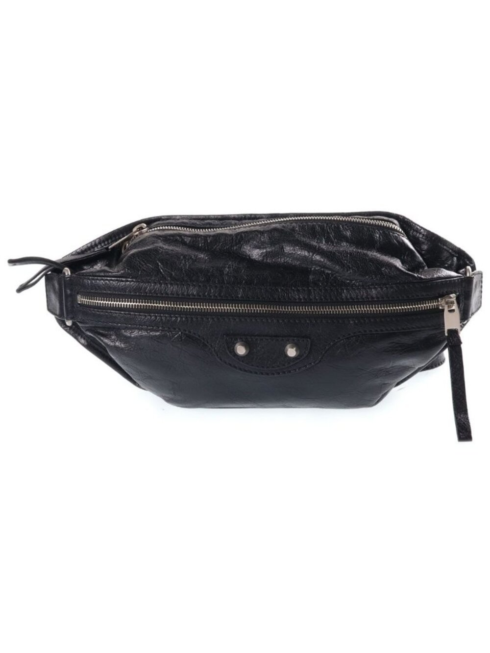 Balenciaga Classic Neo Lift Leather Silver Belt Bag Black